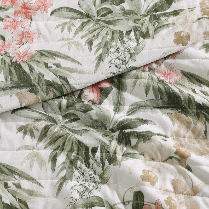 Island Orchid Quilt, King Quilt + 2 King Shams, Pink