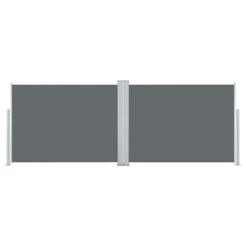 Retractable Side Awning Folding Privacy Screen Outdoor Divider Wall, Anthracite Solid, 39.4" H x 393.7" W