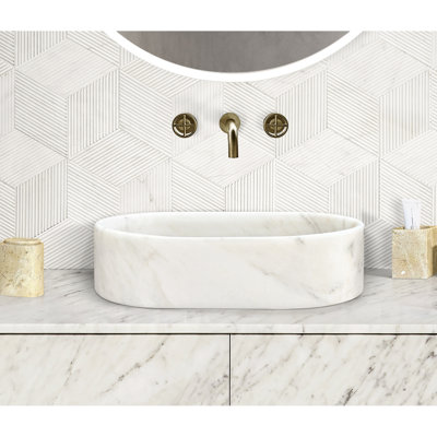 Lavabo de salle de bain ovale en marbre blanc pour salle de bain, fait à la main, lavabo de salle de bain en pierre naturelle, spacieux, simple, plusieurs décennies