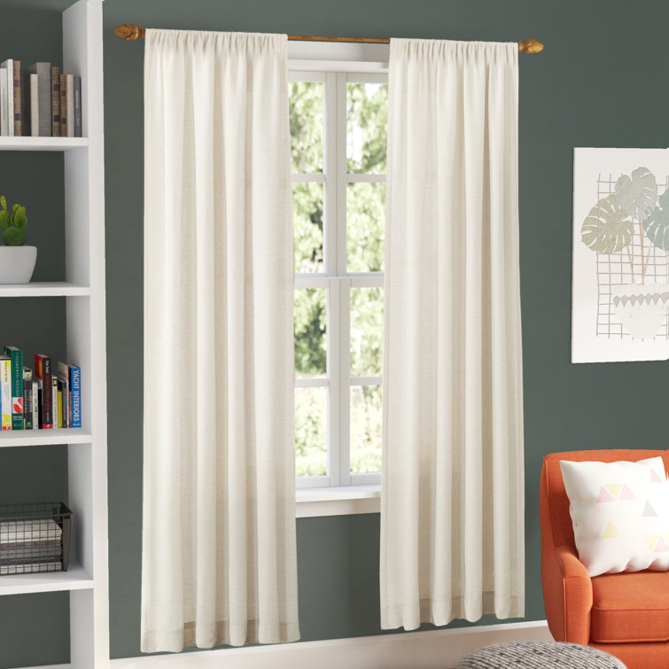 Wayfair Basics® Berwick Linen Blend Semi-Sheer Rod Pocket Curtain Panel