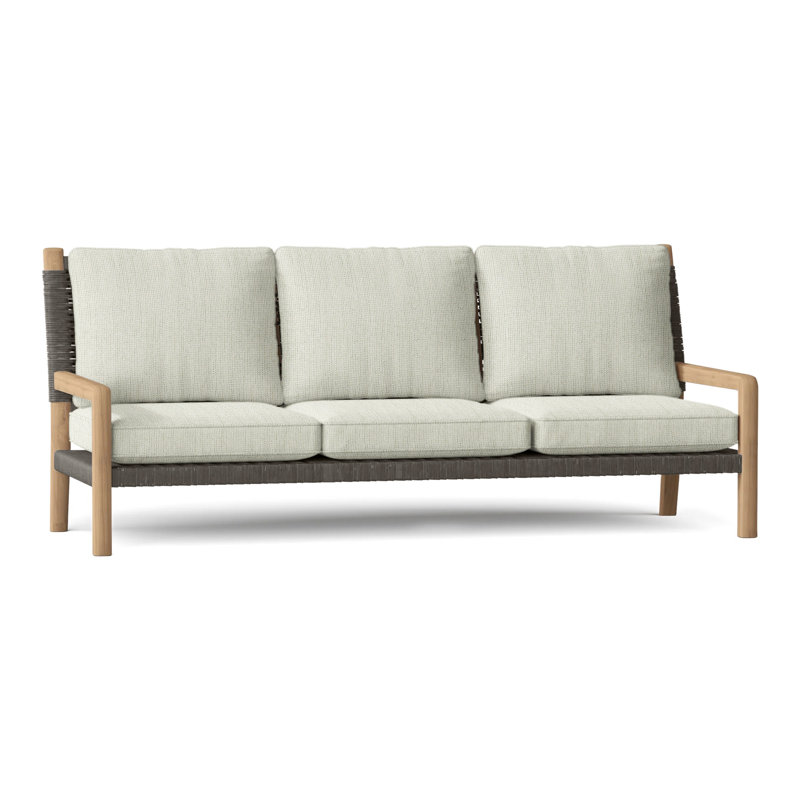 Hudson Outdoor 3 - Seat Patio Sofa, Demo Putty, Charcoal Lace