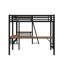 Lit mezzanine simple en métal avec 2 bureaux intégrés