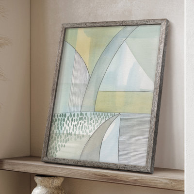 «Mint Reflection II», reproduction encadrée - bois massif