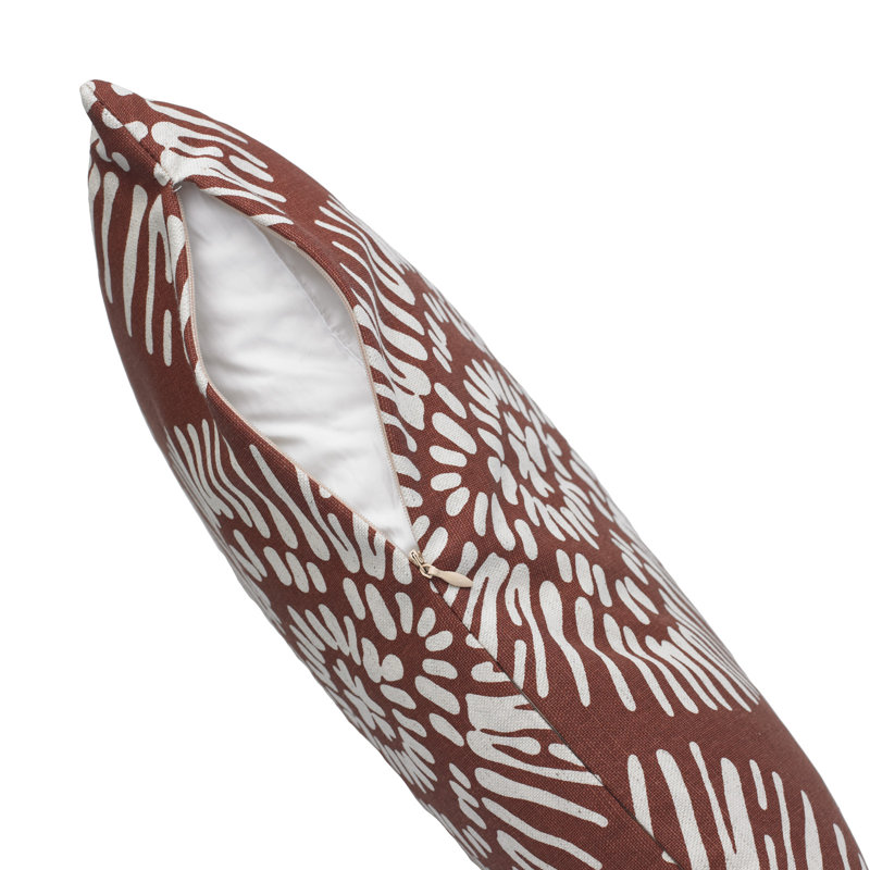  Housse de coussin rectangulaire et insert, H 12 po x l 18 po, Brun