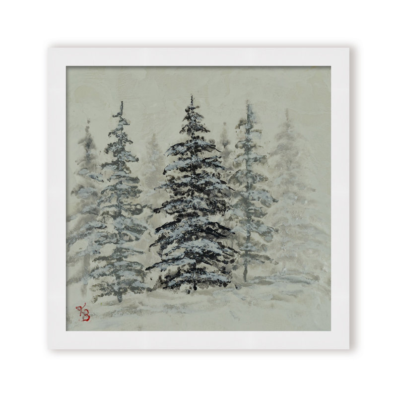 Nature Inspired "Serene Grove" Canvas Wall Art By , 12" H x 12" W, Framed Canvas, White