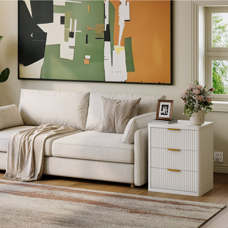 49.8 cm W Chest of 3 Drawers, White