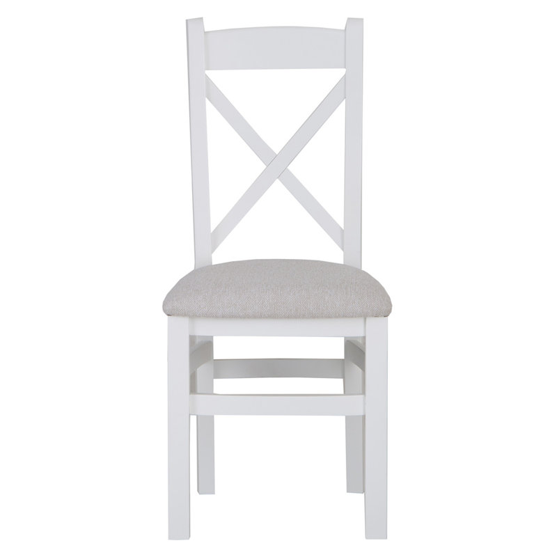 Lyddington Cross Back Chair Fabric Seat, grey, grey