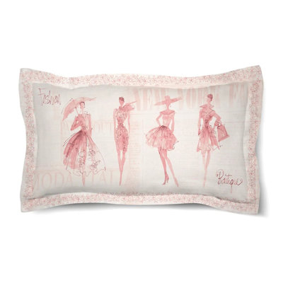 Laural Home Fashion Sketchbook Pink Standard Duvet Sham