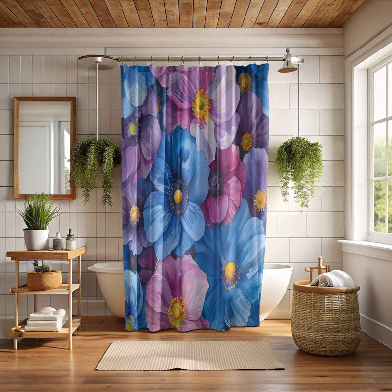 Rideau de douche Colorful Bud - Premium, H 74 po x l 71 po