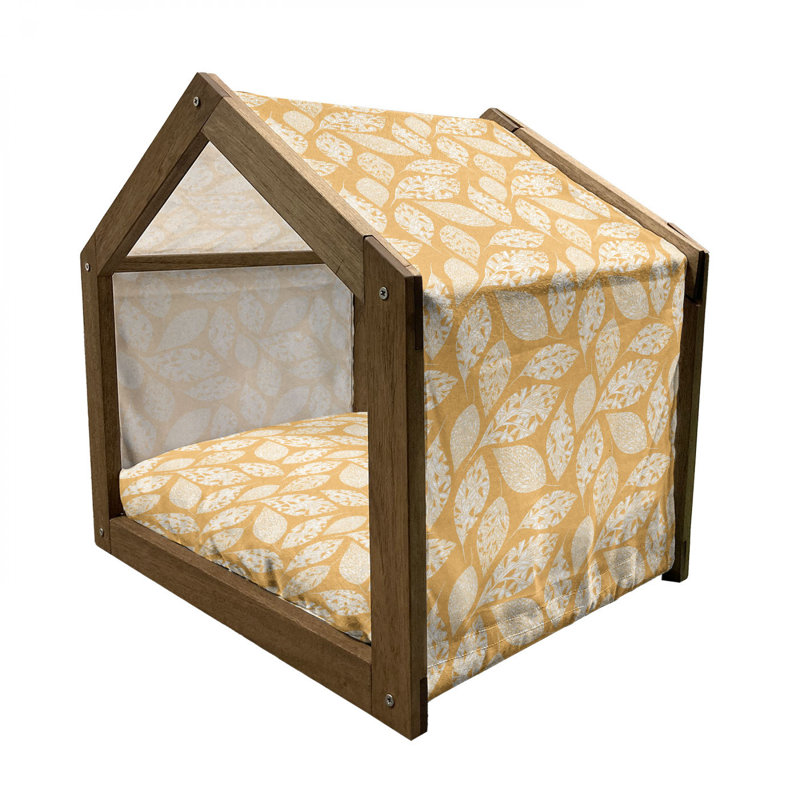 Niche pour chien en bois orange, H 25,59 po x l 29,53 po x P 21,65 po