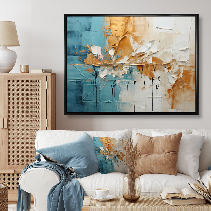 Geerken Transcendent Textures I, reproduction d'art sur toile, H 16 po x l 32 po x P 1 po, Cadre flottant noir