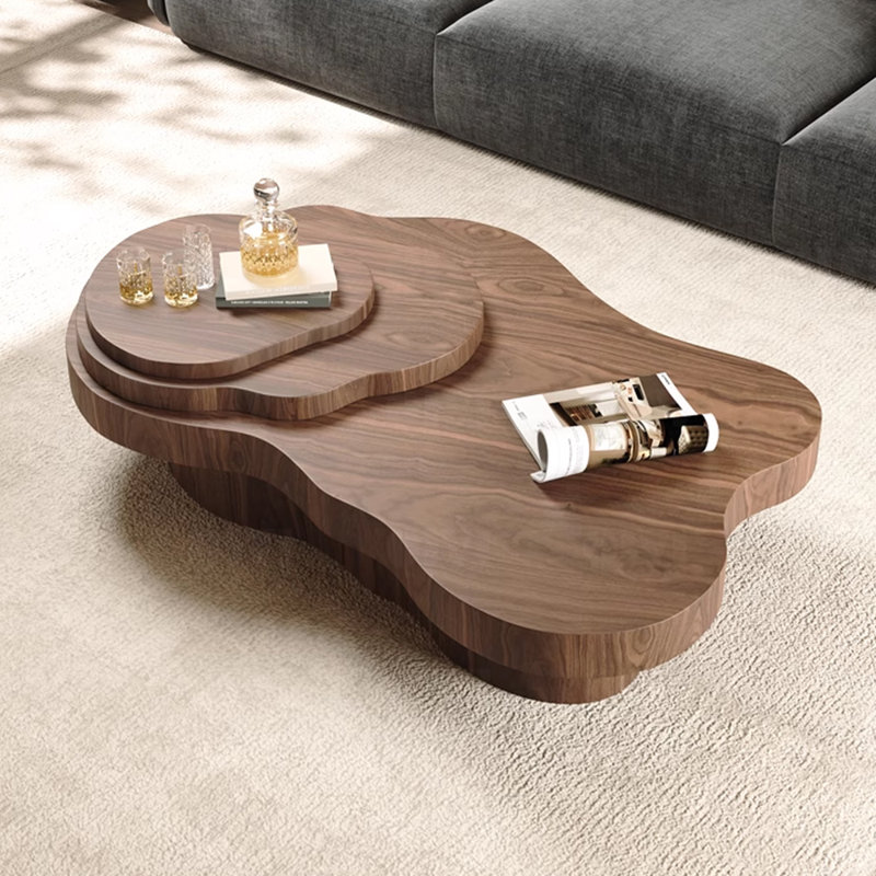 Table basse noyer minimaliste en noyer