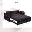 Canapé-lit 65 po en velours convertible - Causeuse pliable 3-en-1 avec dossier réglable - Gris foncé-1730228055
