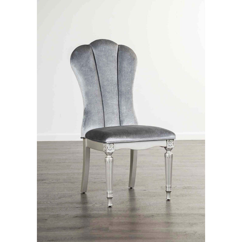 Chaise de salle à manger 2 pièces Glam Style, Gris, Argent argent