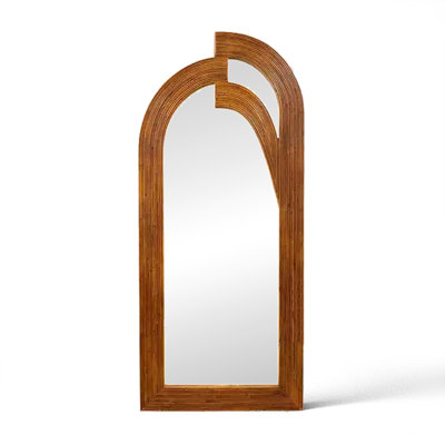 French-Style Vintage Arched Floor-Mounted Mirror
