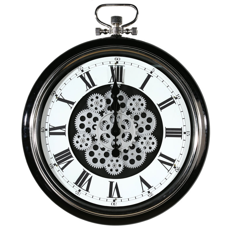 Fairman Metal Wall Clock, Black/White/Silver