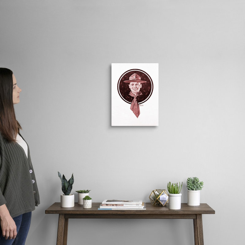 Tête de garçon, art mural sur toile, Toile tendue, H 16 po x l 12 po x P 1,25 po