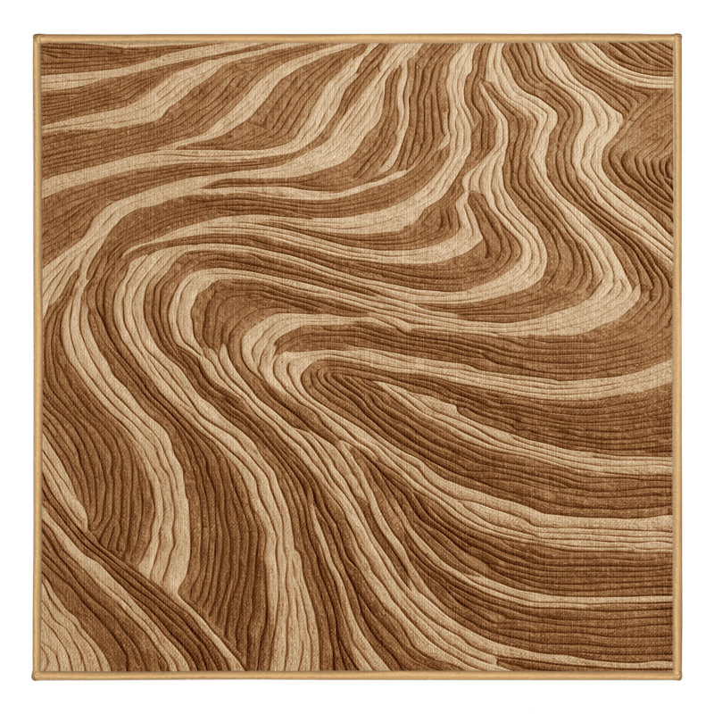 Washable Sand Dunes Hawaiian Area Rug, Square 6'