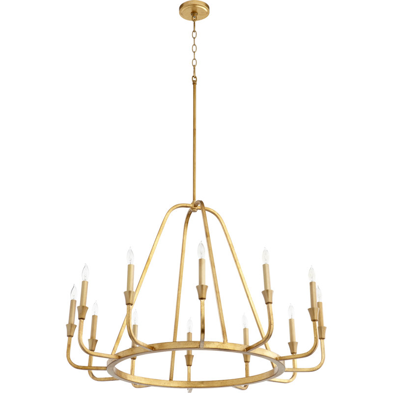 Analiegh 12 - Light Dimmable Classic / Traditional Chandelier, Gold Leaf