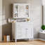 Ensemble de vanité de salle de bain de 91 cm avec lavabo en céramique et armoire à miroir de 89 cm