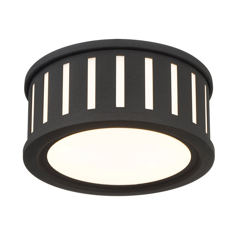 Numan 2 Light Flush Mount _x000D_, Black Forged