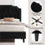 Upholstered Bed Frame with with Diamond Button-Tufted Headboard-332416921-332416920