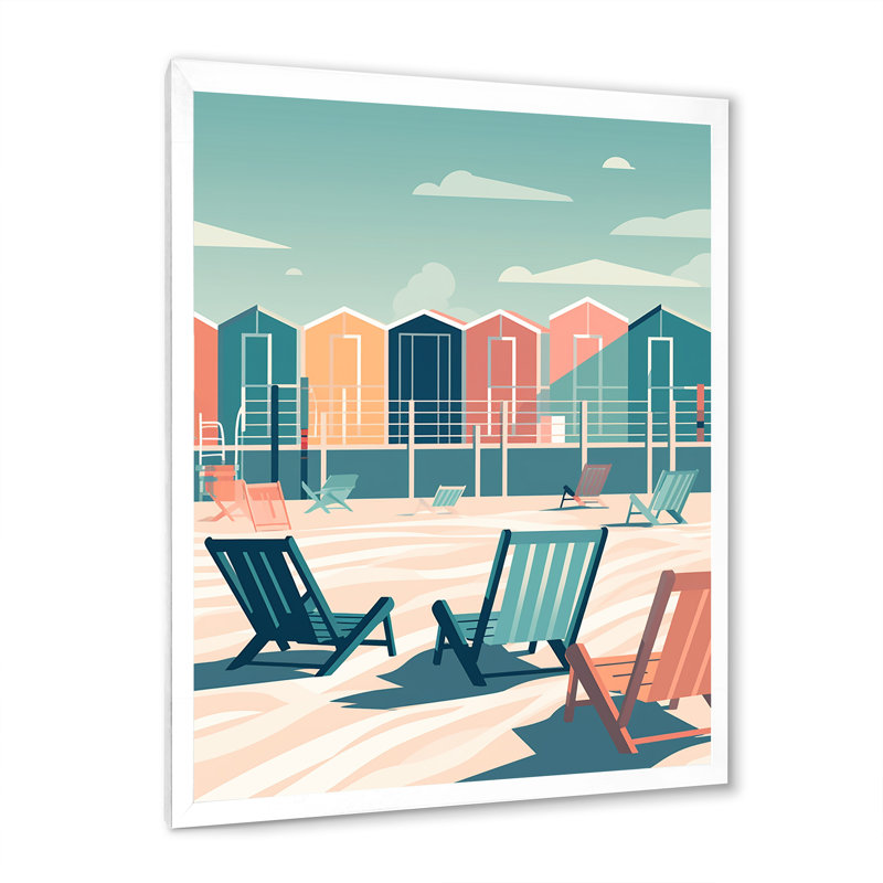 Beachside Rest V sur toile, H 32 po x l 24 po x P 1 po, Cadre simple blanc
