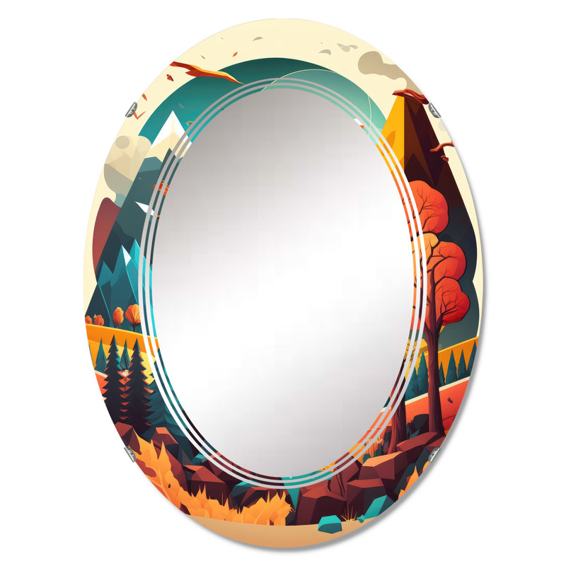 Scène d'été Phylisha dans un paysage moderne - miroir mural de plage moderne, 36 po x 24 po