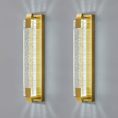 Modern Wall Sconce LED Vanity Lights Bubble Crystal Vanity Lights for Living Room Bathroom Bedroom (2 Pack)