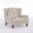 Modern Style Accent Chair With Retro Wood Legs, Comfy Fabric Upholstered Arm Accent Chair, Floral Design Single Sofa Accent Chair-1766438268