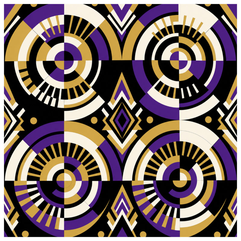 Tapisserie murale à motif géométrique art déco - Décoration murale art déco, 50in H x60in W with 4 Grommets