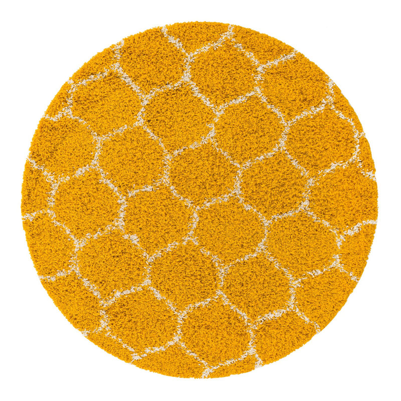 Geometric Indoor Rug, Round 5'3"