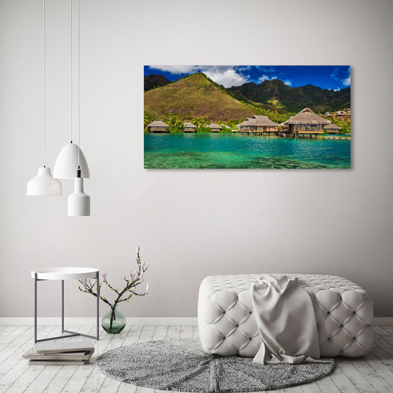 Bungalows Above The Water - Wrapped Canvas Print