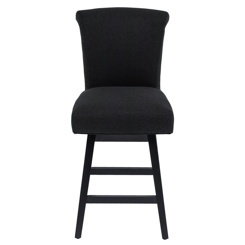 Lark Manor Counter Stools,26" 360 Free Swivel Bar Stools,Modern Counter Height Bar Stools With Upholstered And High-Back,Wooden Barstool For Kitchen Island And Counter Height,Set Of 1,Performance Fabric