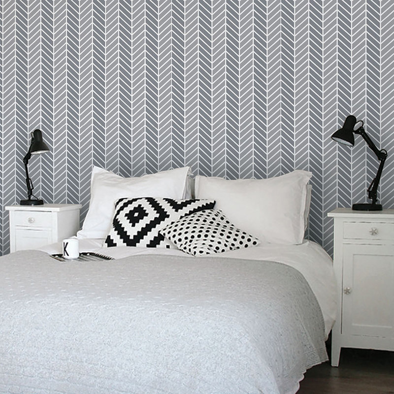 Papier peint adhésif Herringbonetwo Tone, Gris froid