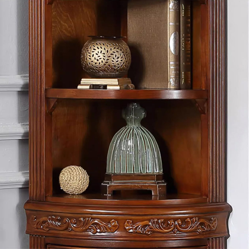 Armoire de coin à plusieurs niveaux de style américain, Brun
