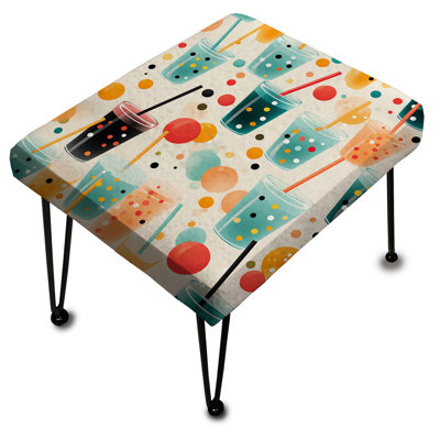 Darosa - Poupart Soda Spots for Teenagers Room - Repose-pieds rectangulaire géométrique
