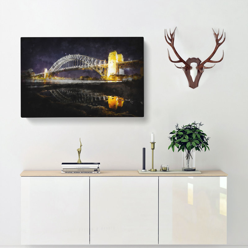 Sydney Harbour Bridge Australia - Wrapped Canvas Painting, 40cm H x 60cm W x 3cm D