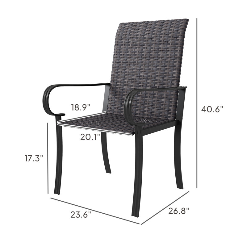 Chaises de salle à manger avec accoudoirs, Noir, 2