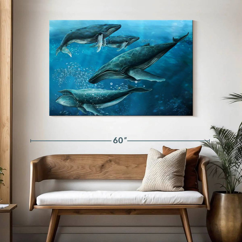 Brampt Pod Of Humpback Whales, 32" H x 48" W