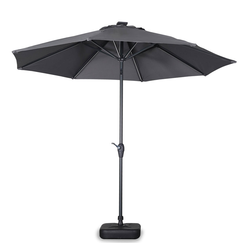 Arnell 290cm Lighted Market Parasol, Grey