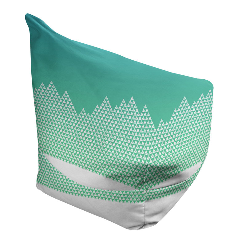 Sac de pois Leffel, Housse de pouf, H 38 po x l 42 po x P 29 po, Vert, bleu et gris