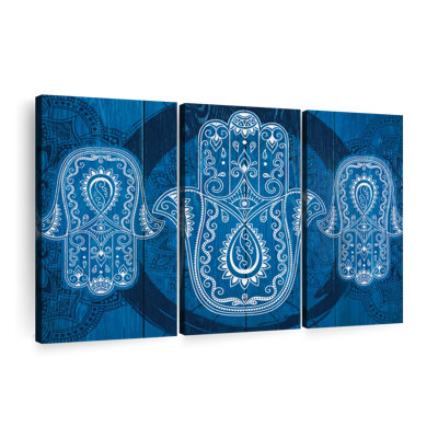 «Spiritual Hamsa Symbols», ensemble de 3 reproductions sur toiles par NirvanaDesigns