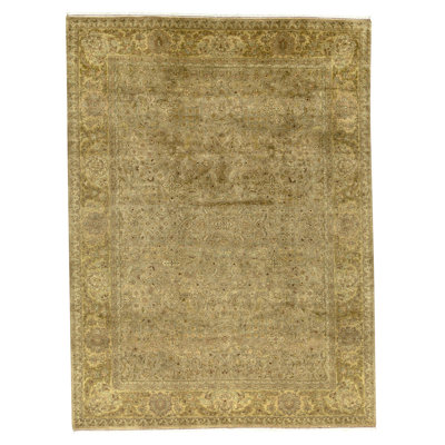 Tapis beige noué à la main de haute qualité