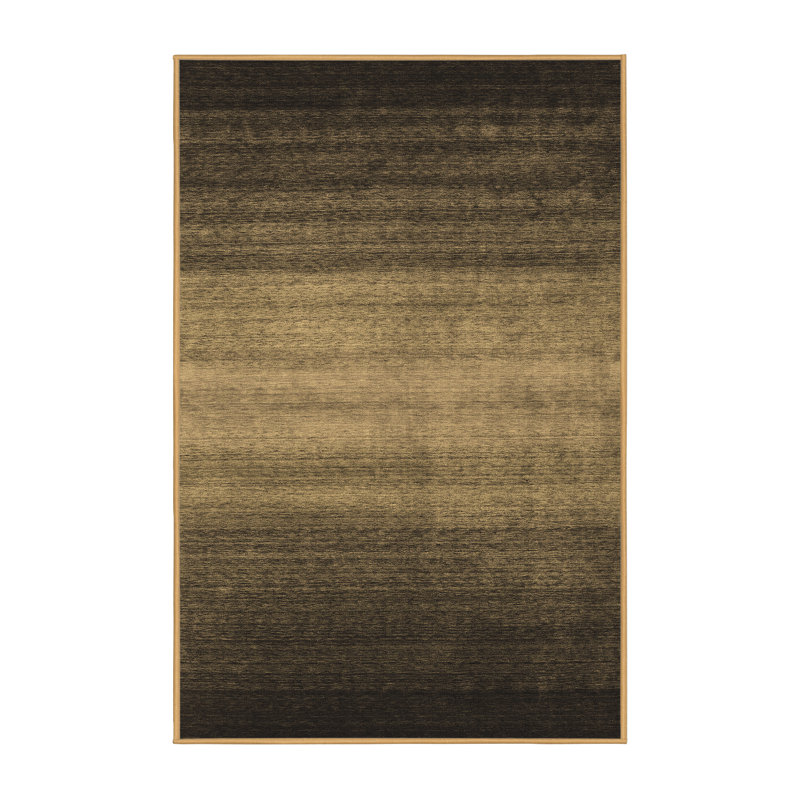 Tapis contemporains brun lavable à la machine 2643, Tapis de couloir 2 pi x 5 pi