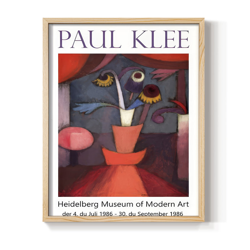 «Klee Posters II», reproduction encadrée - bois massif, Naturel, H 11 po x l 9 po