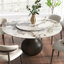 Ensemble de salle à manger 5 pièces pour 4 chaises de table rondes en faux marbre noir-789138355-789138352-786087776