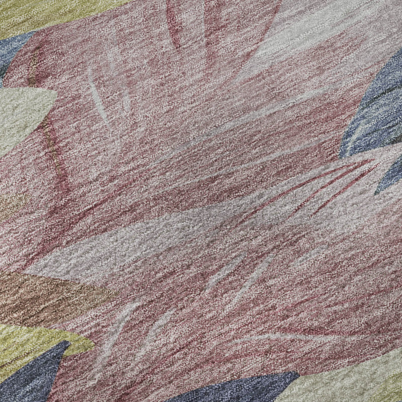 Premium Machine Washable Sykora AMF1493 Floral Rug, Rectangle 10' x 14'