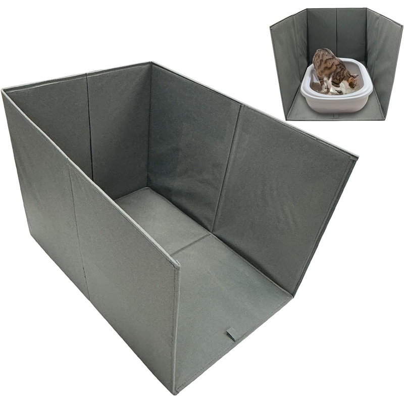Cat Litter Box Enclosure Splash Guard Large Foldable Removable Mat