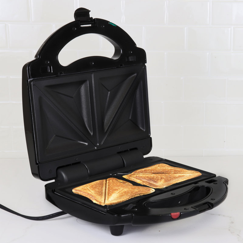 Total Chef 4-in-1 Electric Panini Press, Indoor Grill, Waffle Maker & Sandwich Maker with Interchangeable Nonstick Grill, Griddle, Waffle & Sandwich Plates, Black